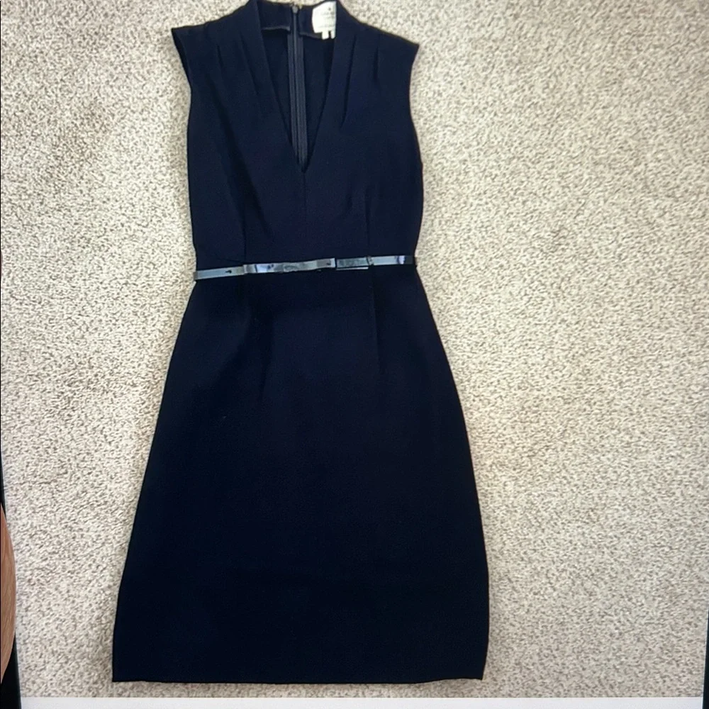 Kate Spade Little Black Ponte Dress w/Patent Leather Belt, 2